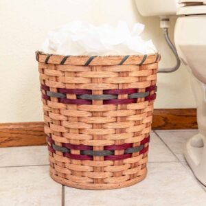11" Woven Wicker Waste Basket | Decorative Amish Woven Wastebasket
