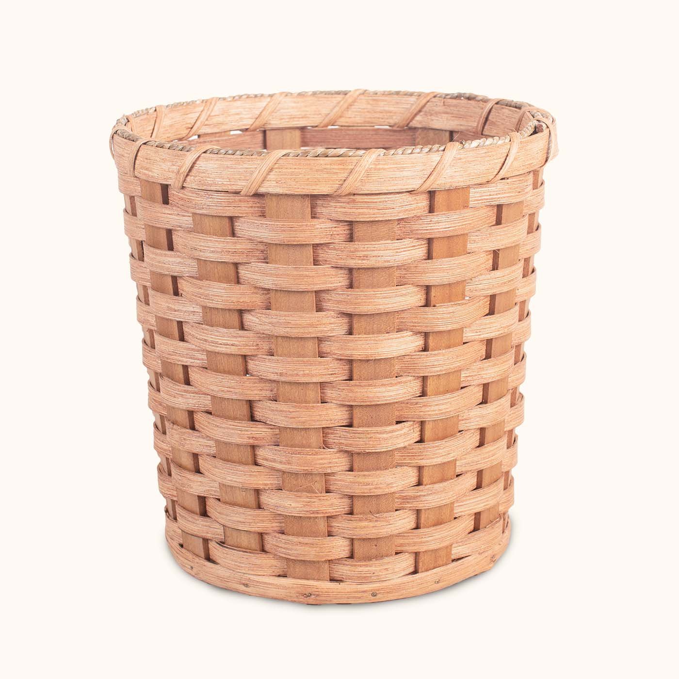 Amish Handmade 13” Round Woven Waste Basket - Image 3