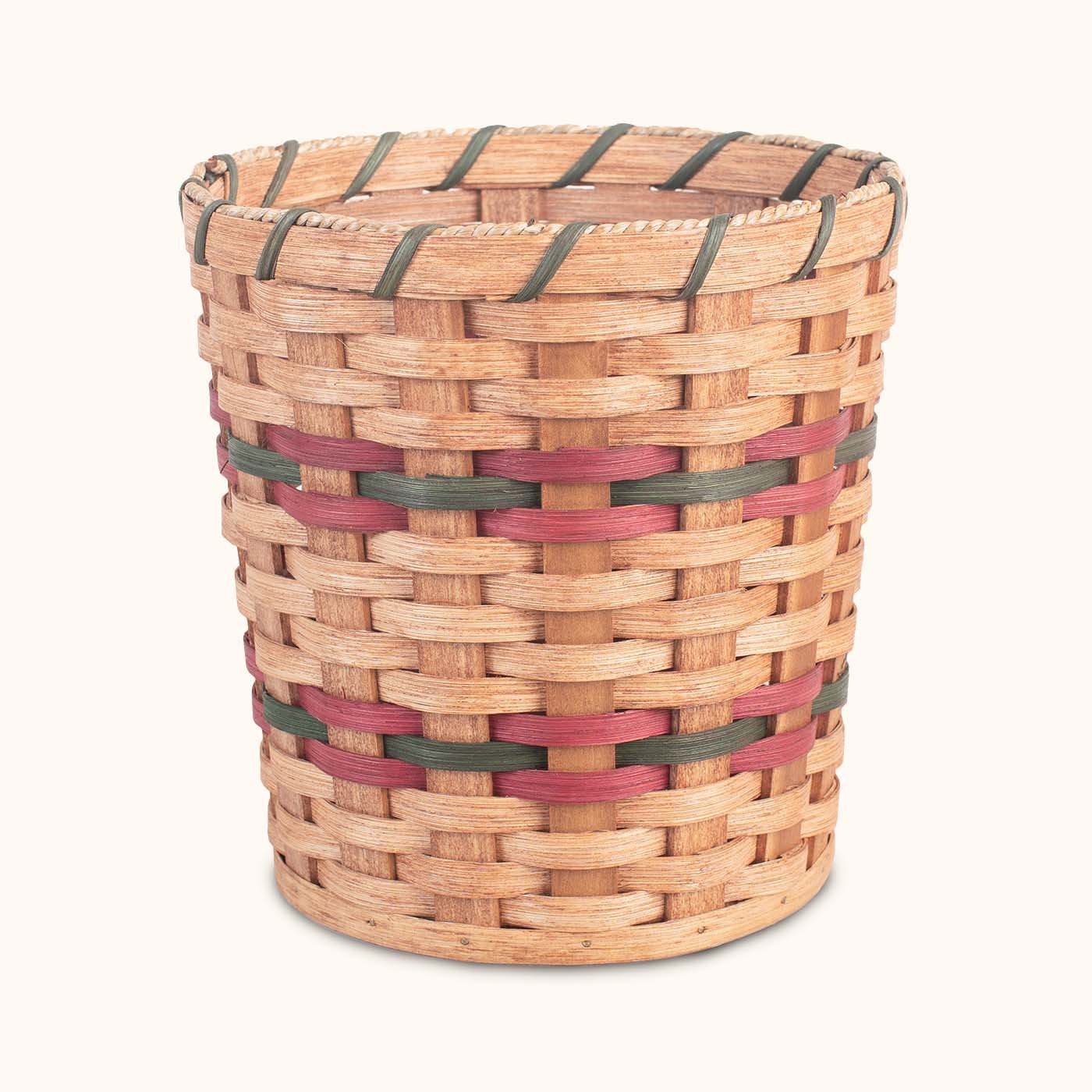 Amish Handmade 13” Round Woven Waste Basket - Image 4
