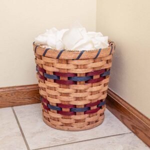 Alternative view of Small Bathroom Trash Can | 9 1/2” Tall Amish Wicker Waste Basket