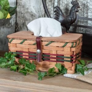 Alternative view of Rectangular Tissue Box Cover | Amish Wicker Kleenex Holder Basket