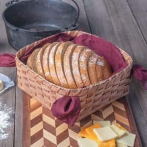 Alternative view of Square Woven Bread Basket | Amish Wicker w/Optional Napkin Liner