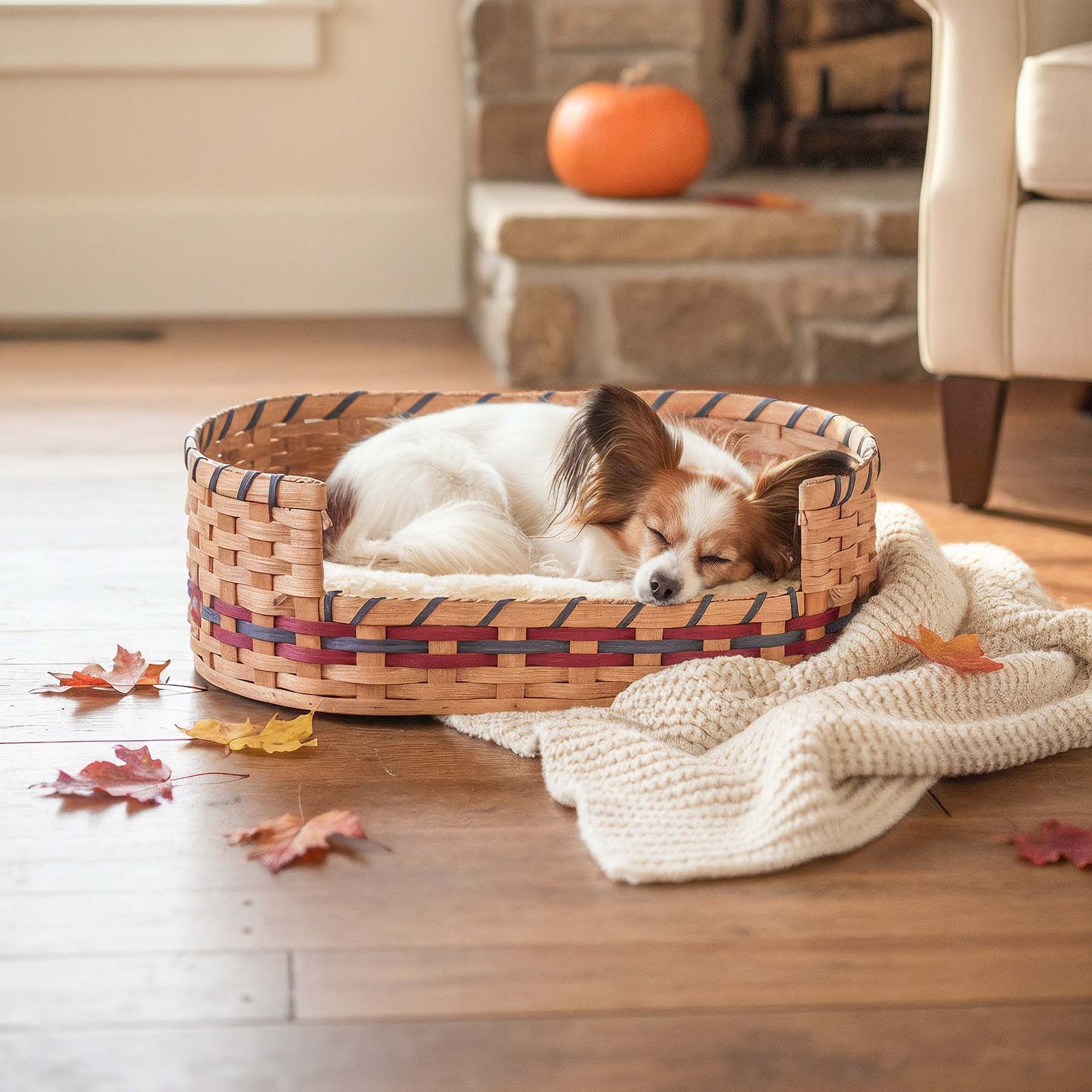 Small Wicker Dog Bed | Amish Woven Pet Bed Basket - Image 3
