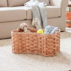 Alternative view of Dog Bone Basket | Amish Woven Wicker Pet Toy Storage Box