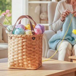 Alternative view of Knitting & Crochet Travel Bag | Soft Sided Amish Wicker Tote