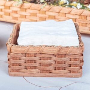 Alternative view of Napkin Holder Basket | Amish Woven Wicker Table Top Basket