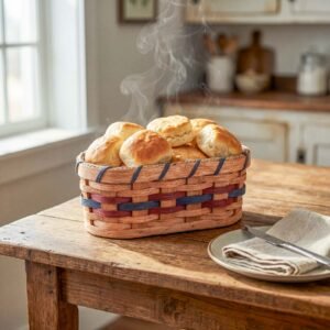 Alternative view of SALE! Small Bread Warming Basket | Amish Wicker Bun & Biscuit Basket