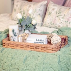 Alternative view of Basket Tray For Coffee Table | Decorative Amish Wicker Serving Tray