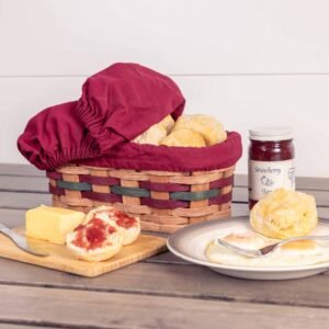 Alternative view of SALE! Small Bread Warming Basket | Amish Wicker Bun & Biscuit Basket