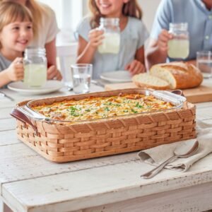 Alternative view of Large Casserole Basket | Amish Woven Carrier For Pyrex Dishes