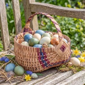 Alternative view of Medium Wicker Egg Basket | 11" Amish Egg Gathering Basket