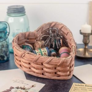 Alternative view of Heart Shaped Counter Basket | Small Amish Candy & Trinket Basket