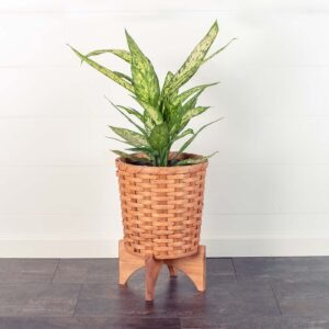 Alternative view of Large Round Basket Planter | Woven Wicker Plant Pot w/Drainage