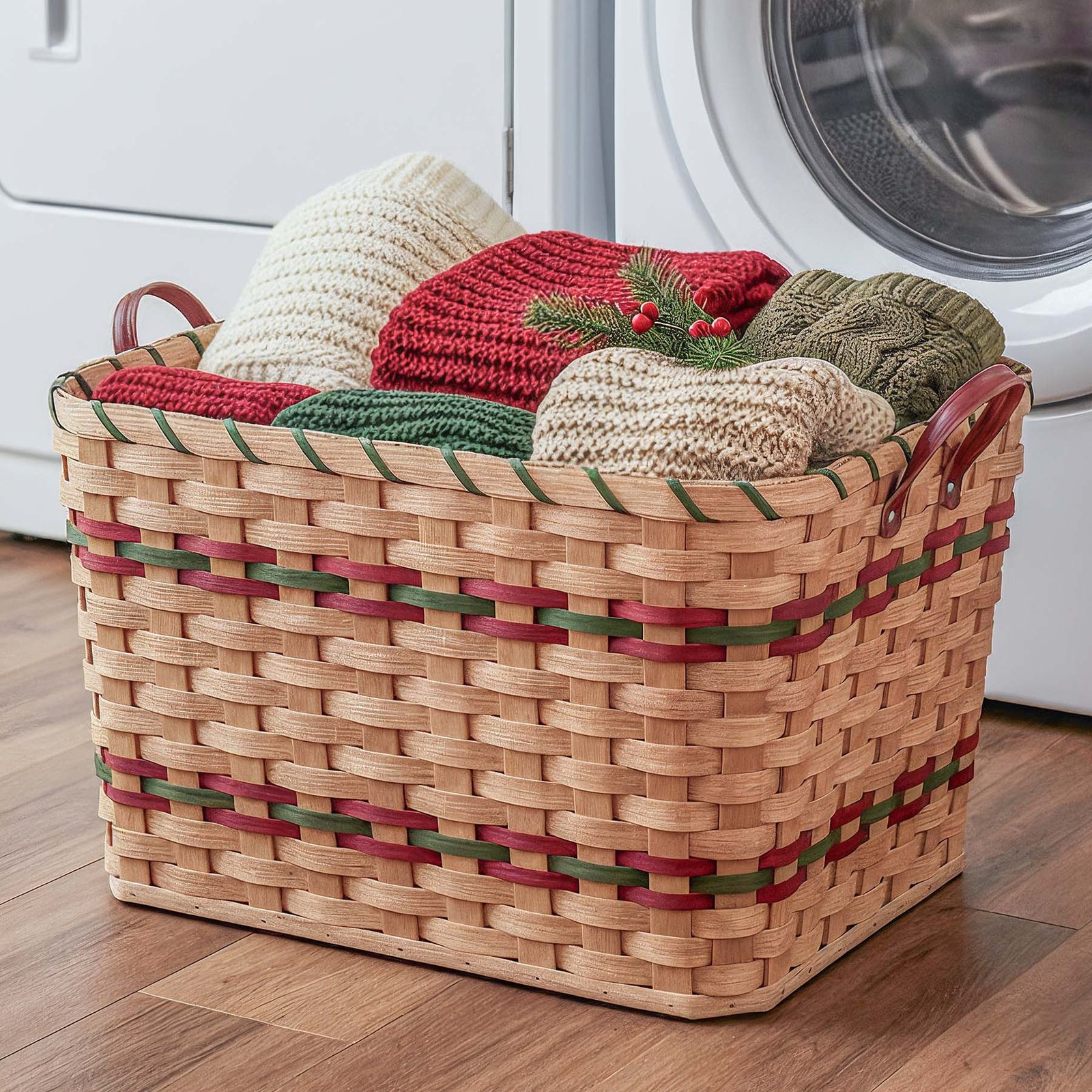 Vintage Wicker Laundry Basket | Extra Large Retro Amish Woven - Image 4