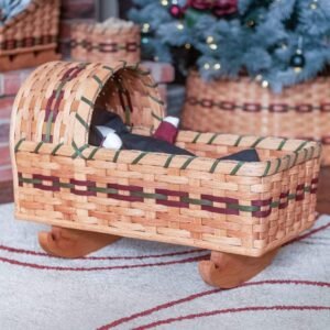 Alternative view of Doll Cradle | Vintage Amish Woven Wooden Handmade Bed
